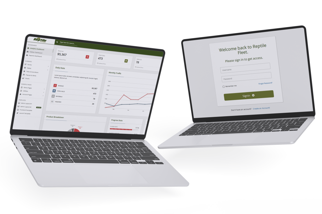 Reptile Technologies Dashboard and Reptile Fleet Login